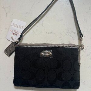Vintage Coach Black Monogram Wristlet